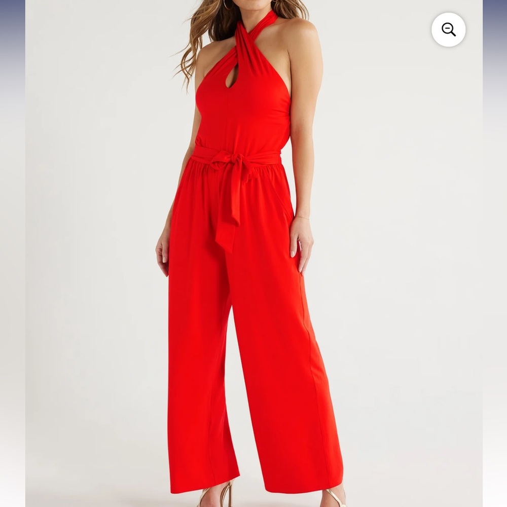 NWT Sofia Jeans by Sofia Vergara Halter Cross Neck Jumpsuit